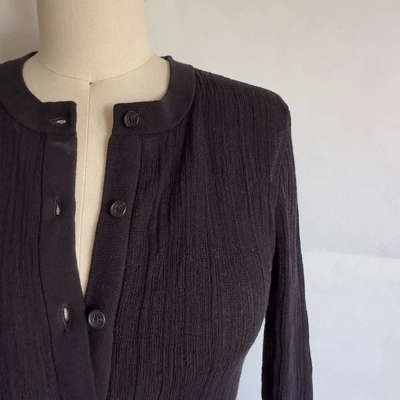 A.L.C. Fisher Fine Cotton Slim Fitting Knit Cardigan-Black-Womens Small-RRP $325 - Picture 3 of 15